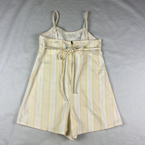 Urban Outfitters BDG Yellow Stripe Canvas Romper Size 2 - Picture 3 of 5